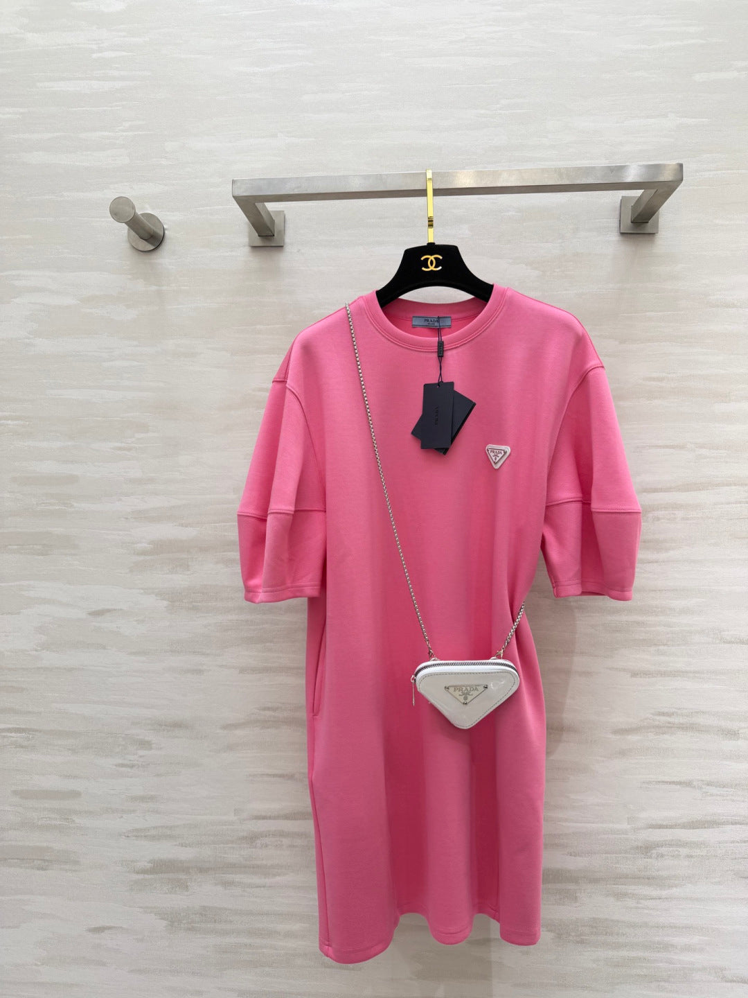 Prada 2026 Triangle Logo Casual Dress Cotton 396953