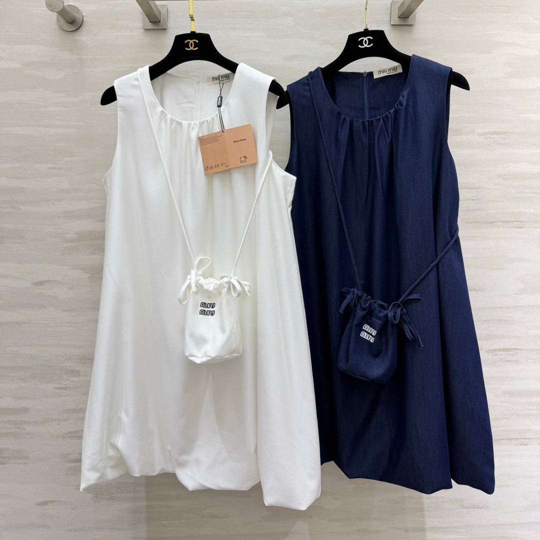 MiuMiu 2026 Sleeveless Dress Cotton 398804
