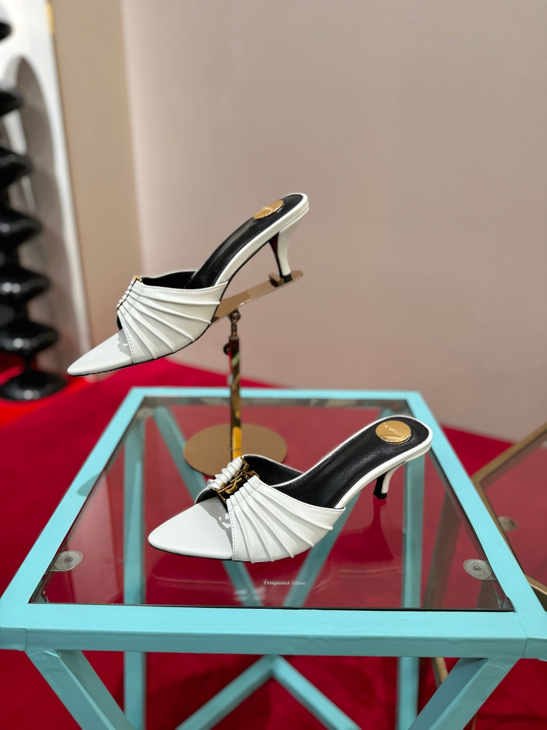 YSL 2026 Mule Sandal Calfskin With Gold Logo 925308