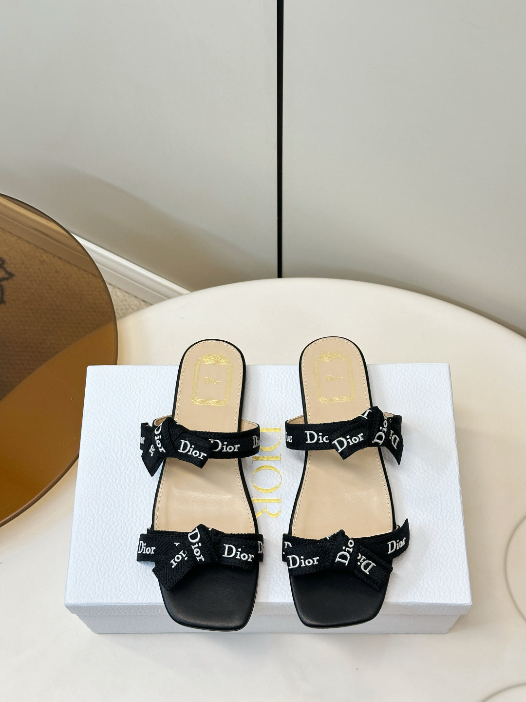 Dior 2026 Oblique Flat Strappy Sandals Fabric Leather 919653