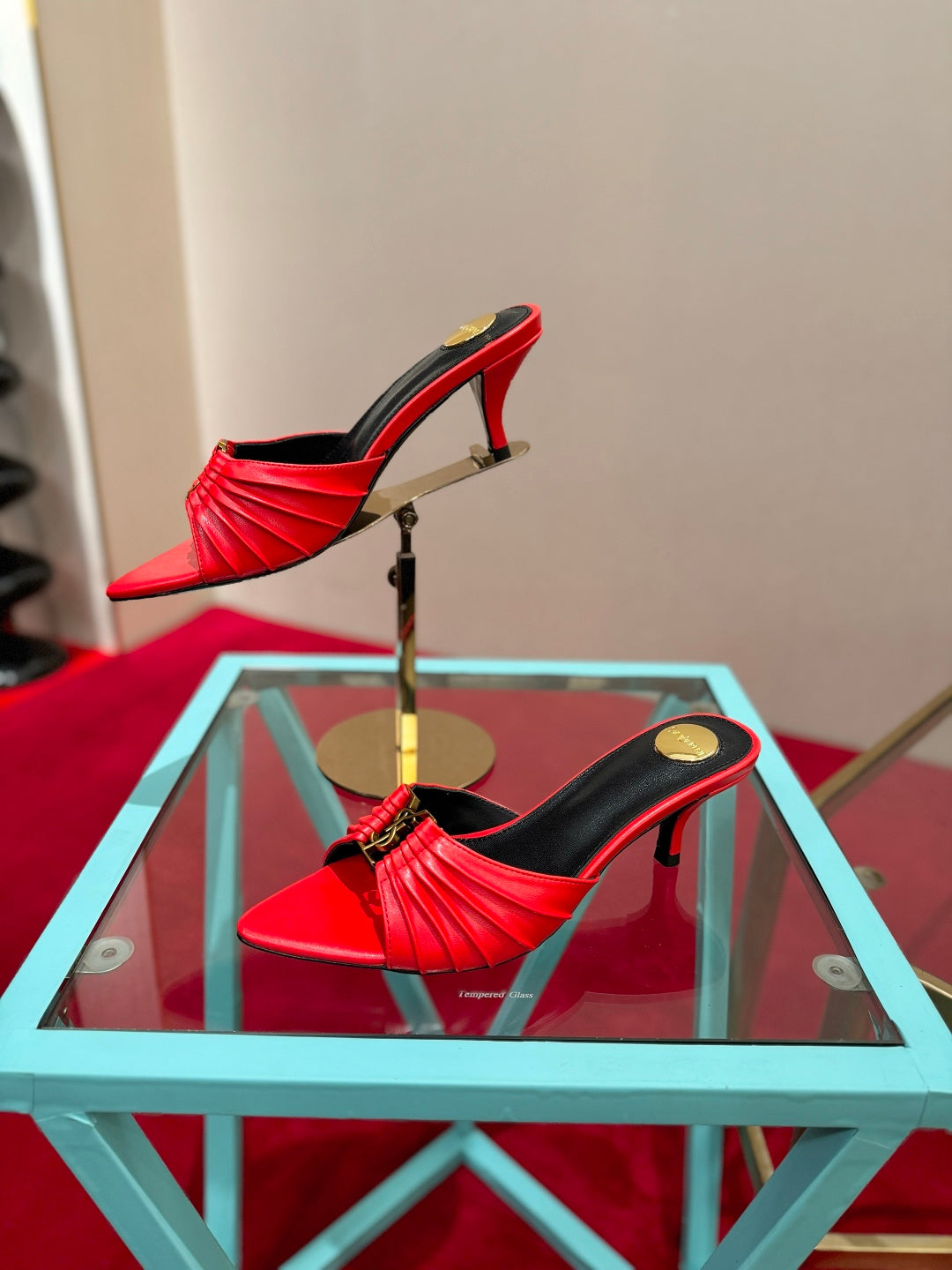YSL 2026 Mule Sandal Calfskin With Gold Logo 925308