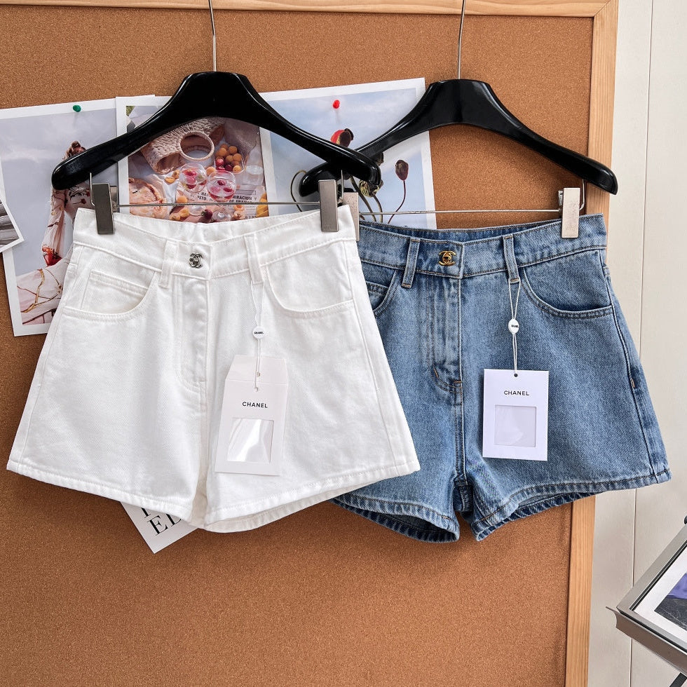 Chanel 2026 High-Waisted Denim Shorts Cotton 626411