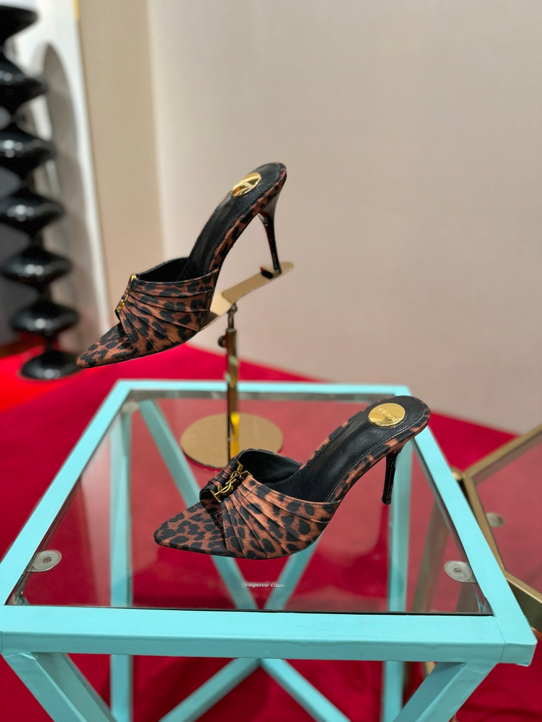 YSL 2026 Mule Sandal Calfskin With Gold Logo 925308