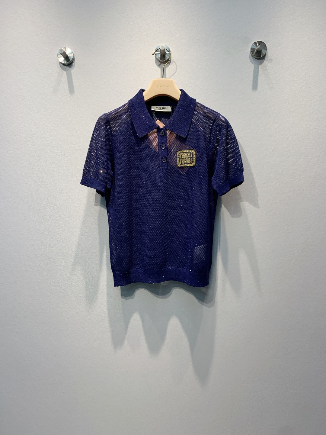 MiuMiu 2026  Mesh Polo Shirt Tencel 648090