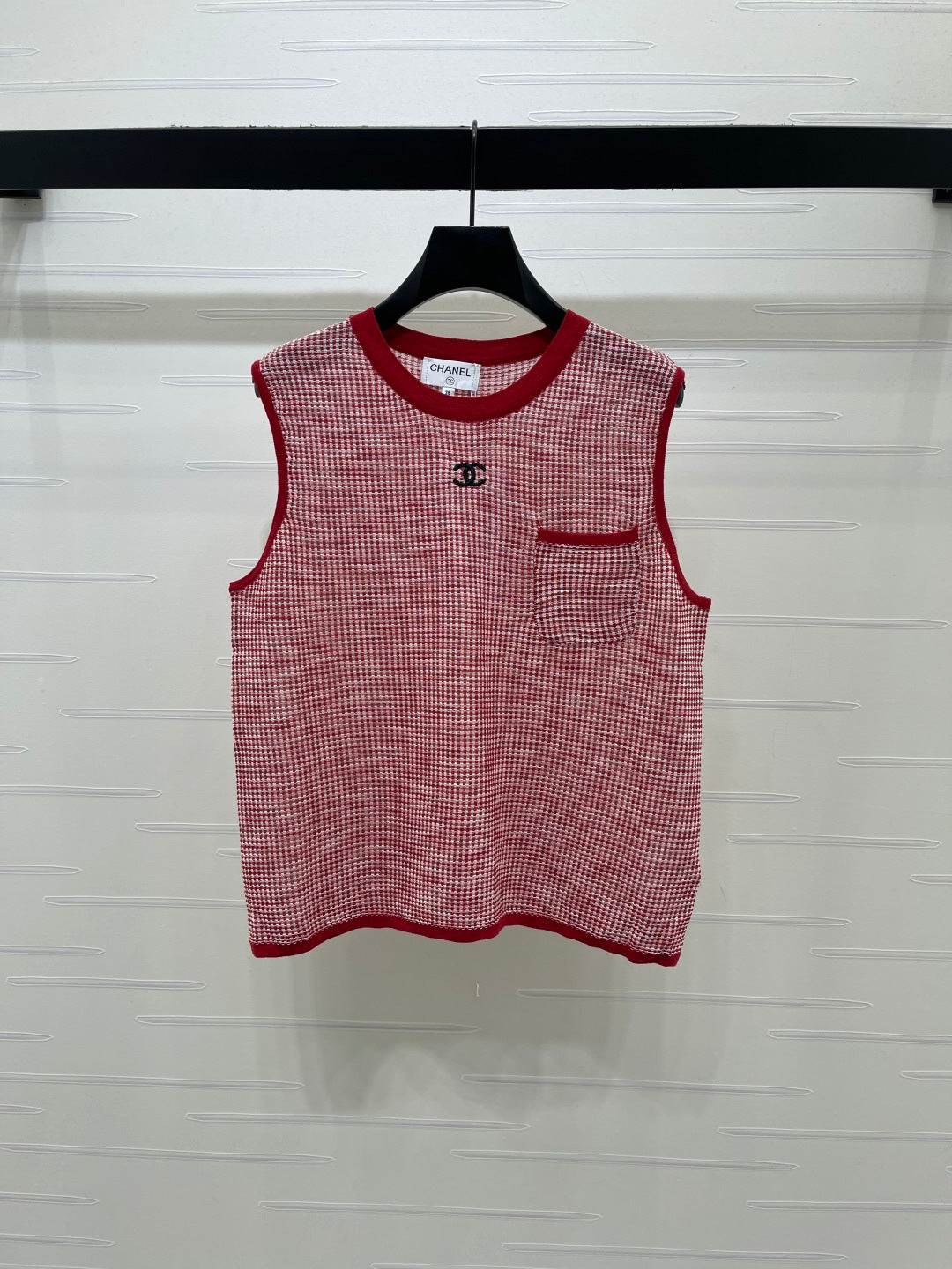 Chanel 2026 Plaid Knit Vest Wool 677744