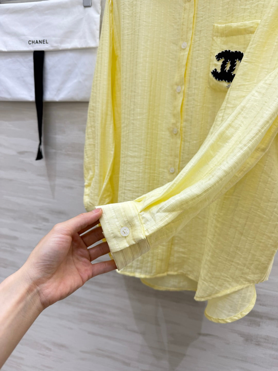 Chanel 2026 Shirt White and Yellow Cotton 408318