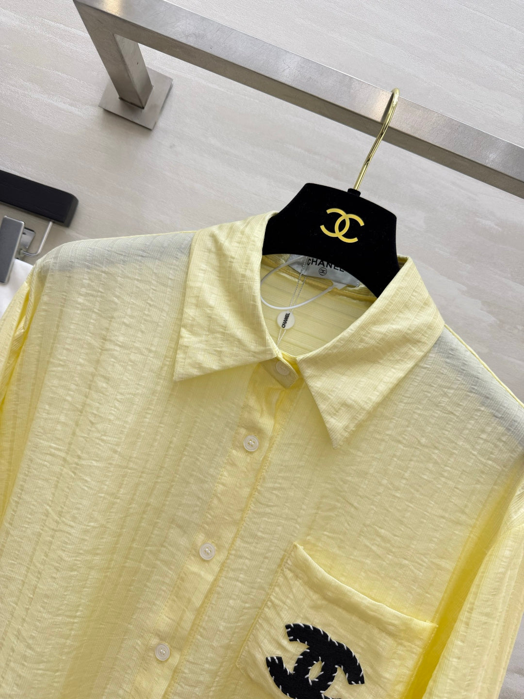 Chanel 2026 Shirt White and Yellow Cotton 408318