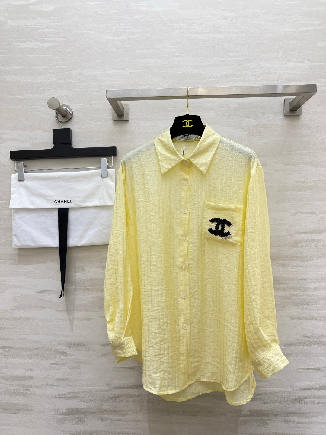 Chanel 2026 Shirt White and Yellow Cotton 408318