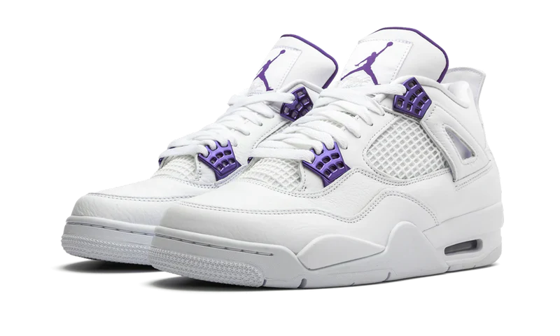 Nike Air Jordan 4 Retro White Purple Leather