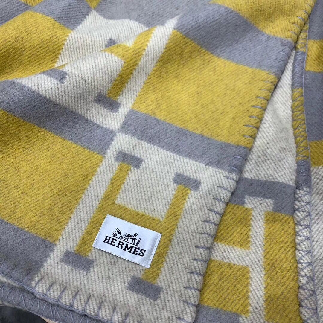 HM Avalon Throw Blanket Jaune Wool Cashmere