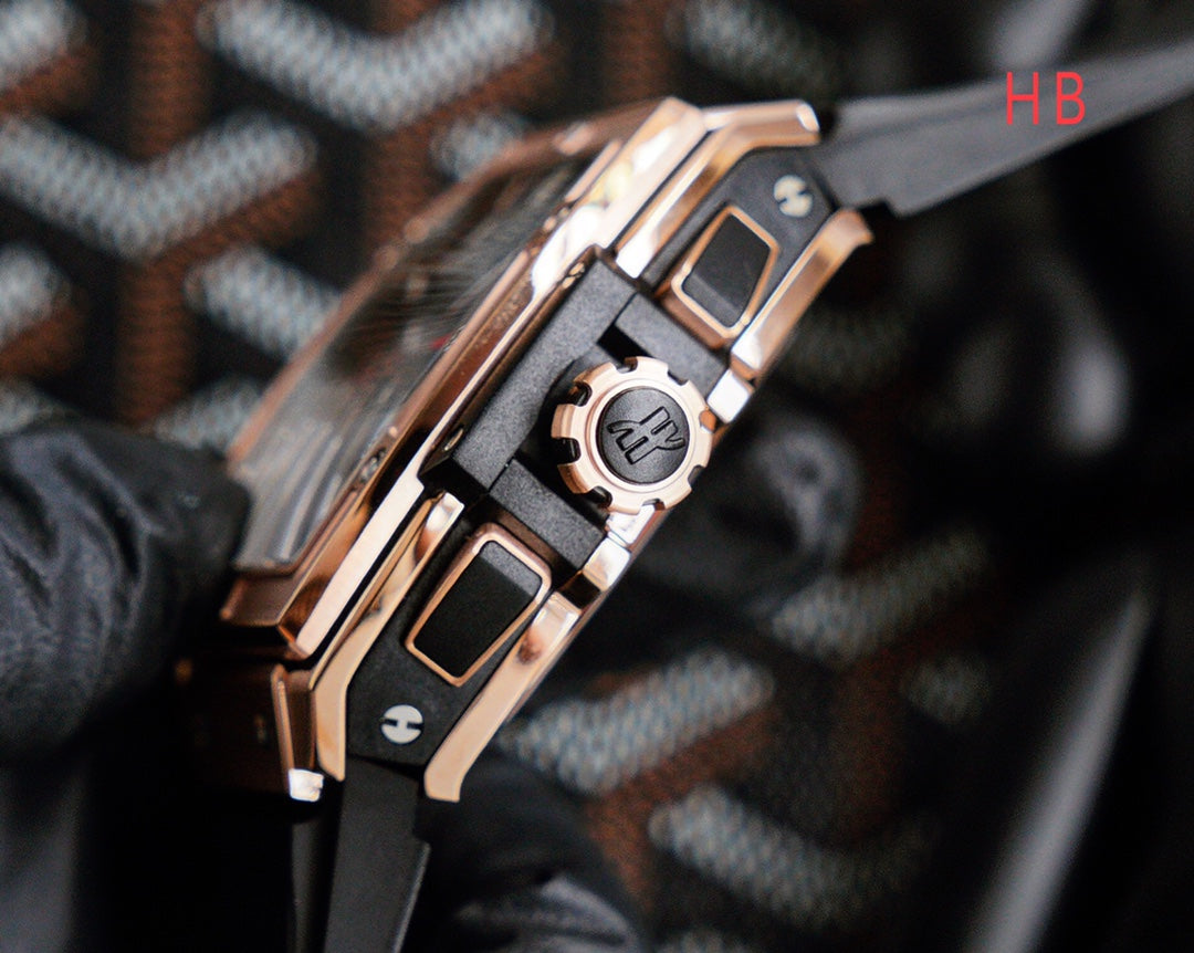 Hublot Spirit of Big Bang Rose Gold 42mm Watch Black Strap
