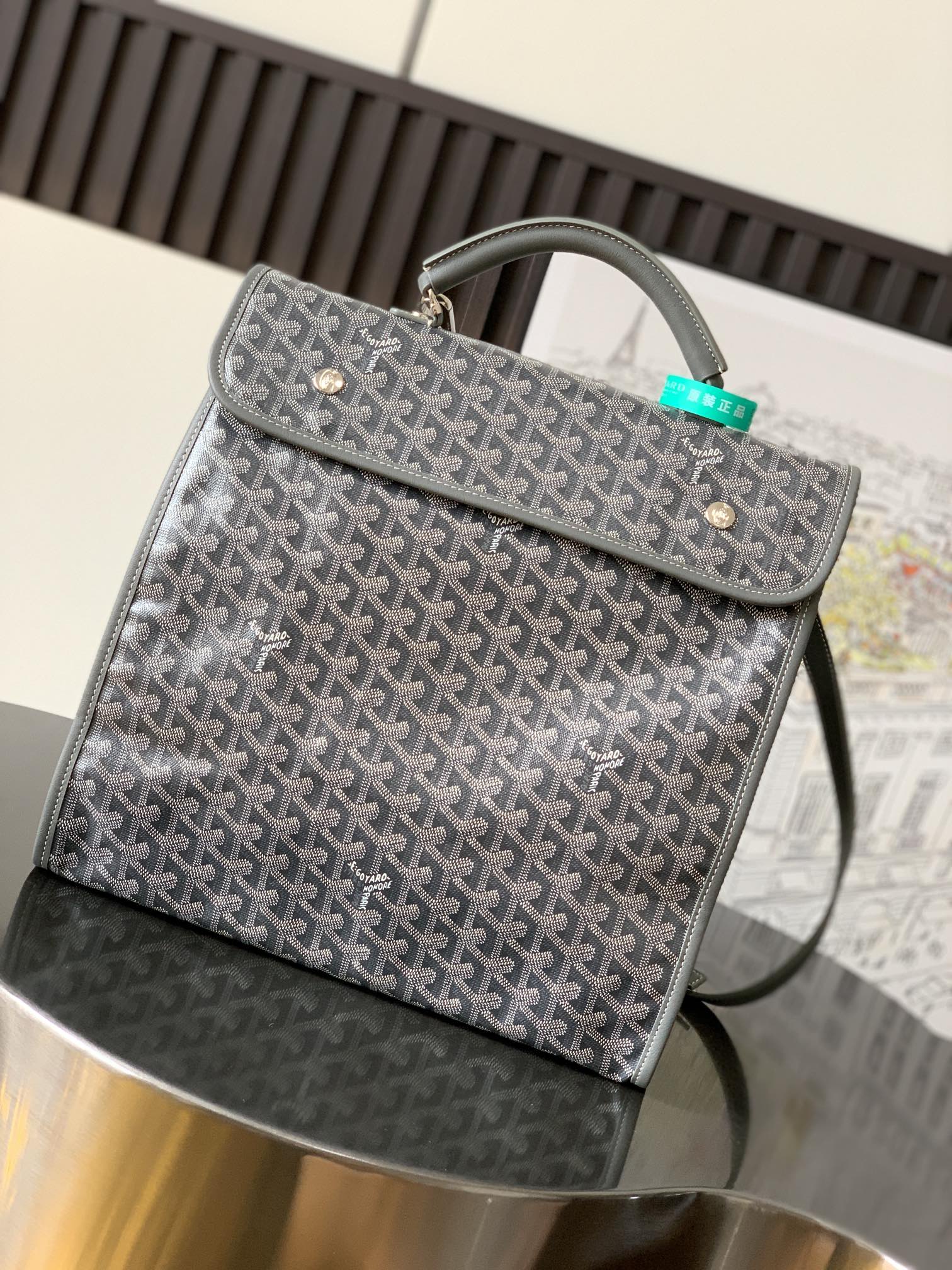 Goyard 2026 Saint Leger Backpack 37cm Canvas Cowhide