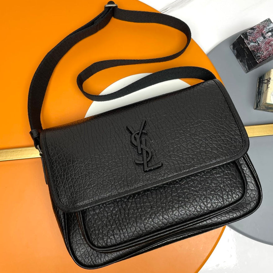 YSL 2026 Niki Messenger Black 28cm Grained Calfskin
