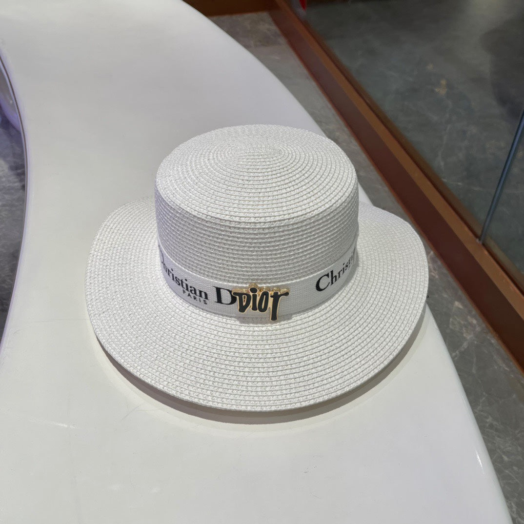 Dior Logo Woven Straw Sun Hat 213417