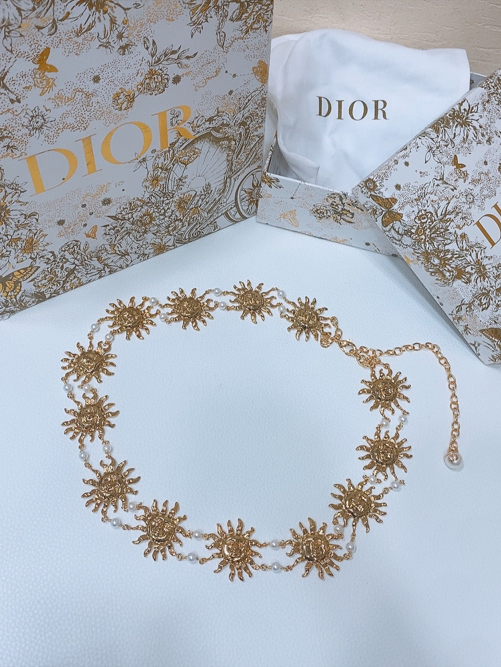 Dior Toile de Jouy Soleil Chain Belt 206367