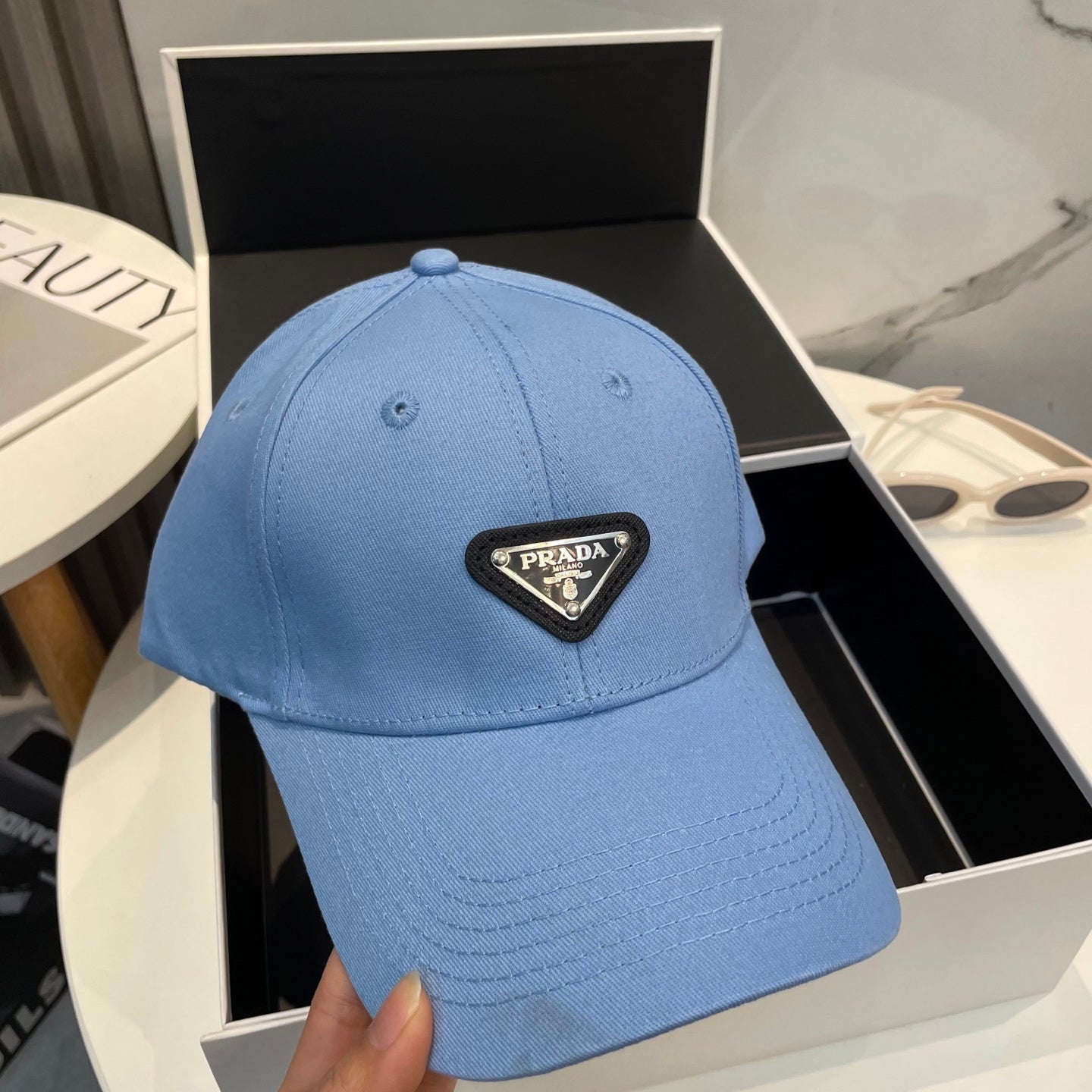 Prada Baseball Cap Brown Green Blue Pink Cotton 229261