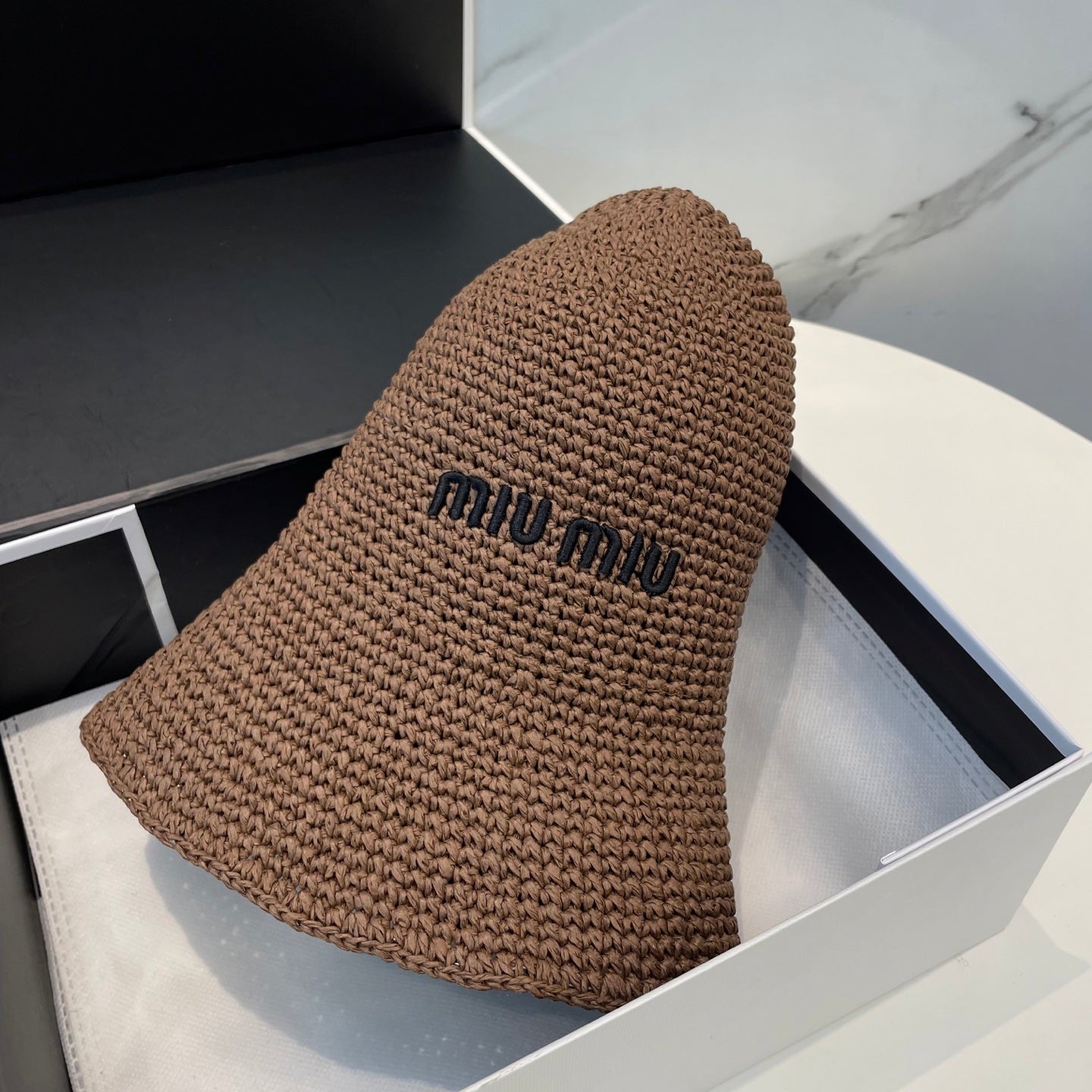 Miumiu Raffia Bucket Hat 268990
