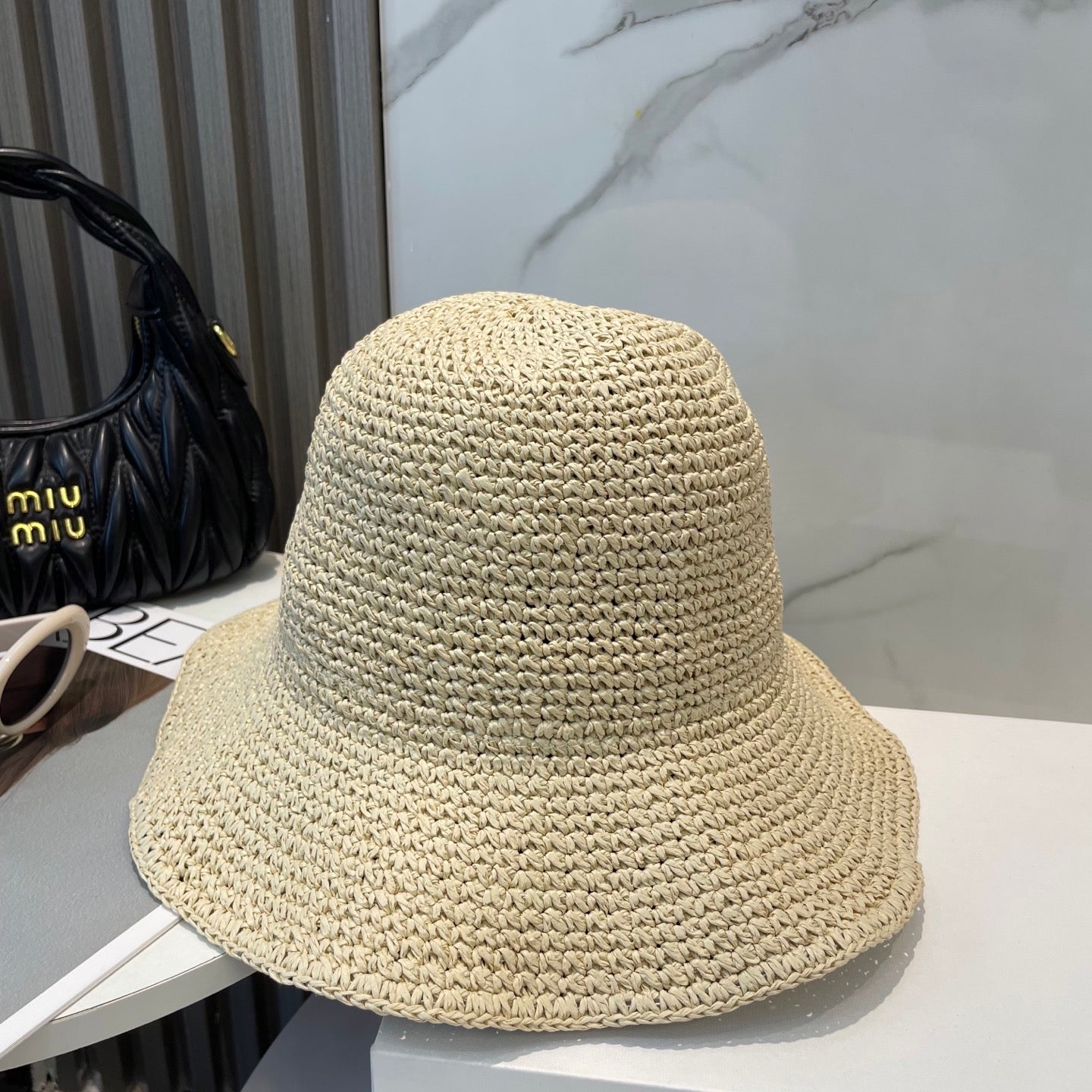 Miumiu Raffia Bucket Hat 268990