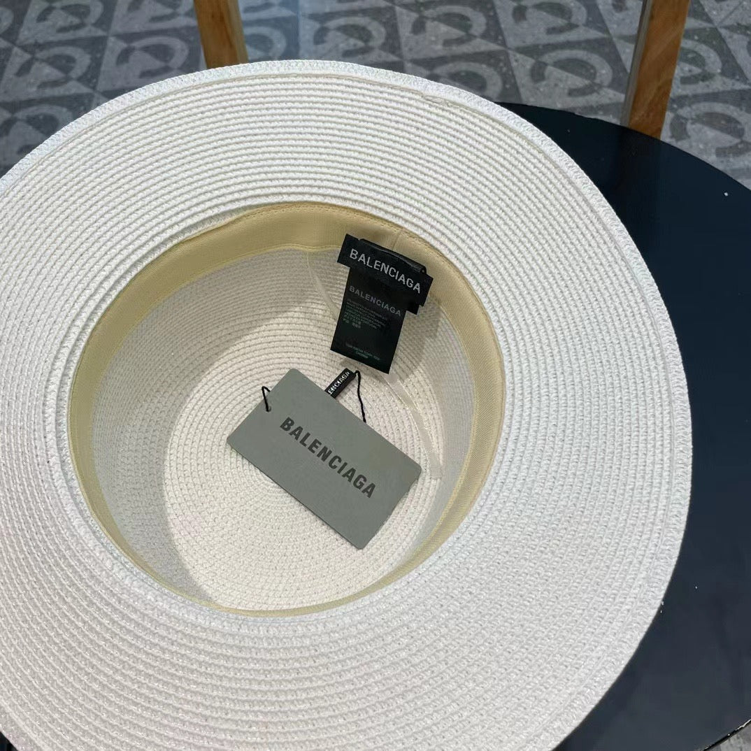 Balenciaga Logo Straw Hat 219086