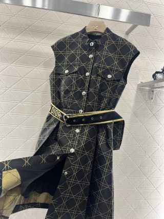 CD 25 Plaid Belt Dress  Polyester