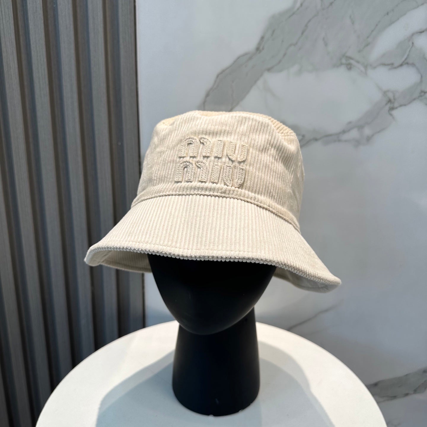 Miumiu Logo Corduroy Bucket Hat 211730