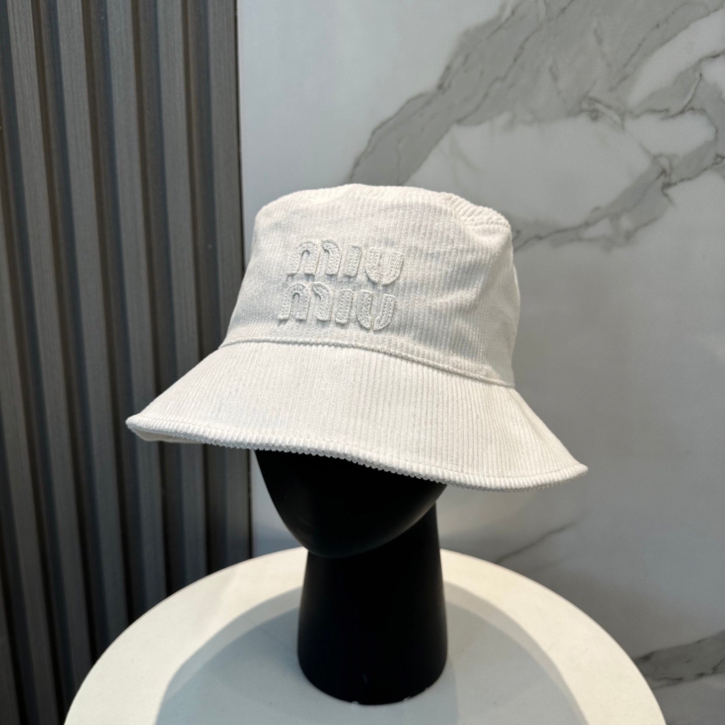 Miumiu Logo Corduroy Bucket Hat 211730