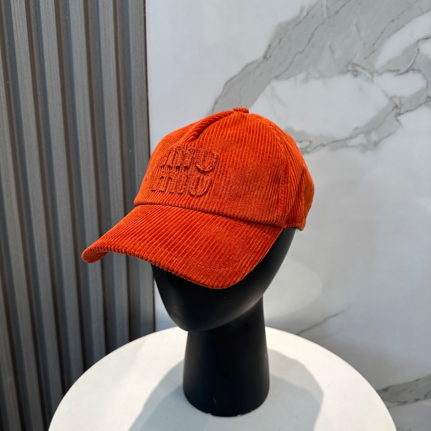 Miumiu Logo Corduroy Hat 211737