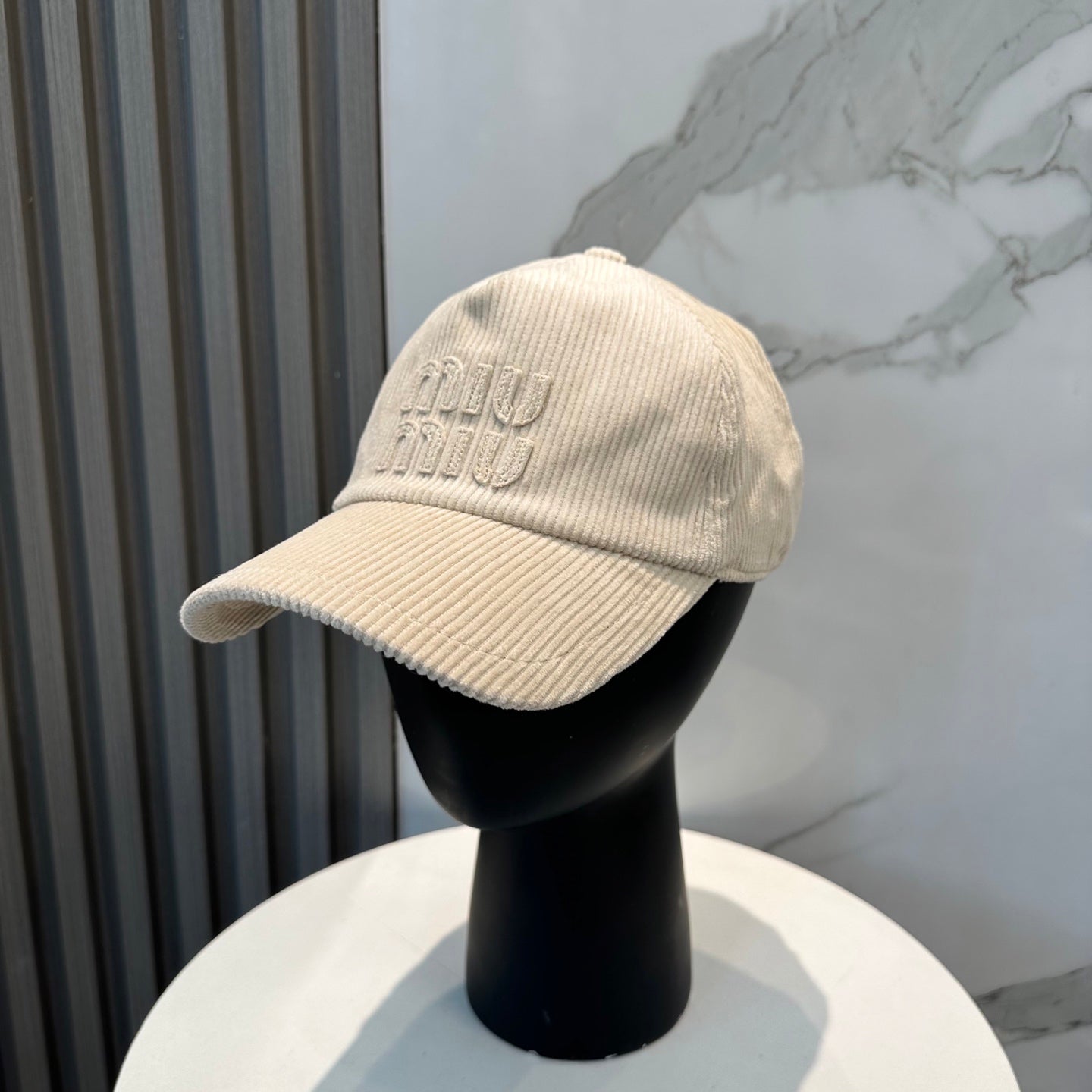 Miumiu Logo Corduroy Hat 211737