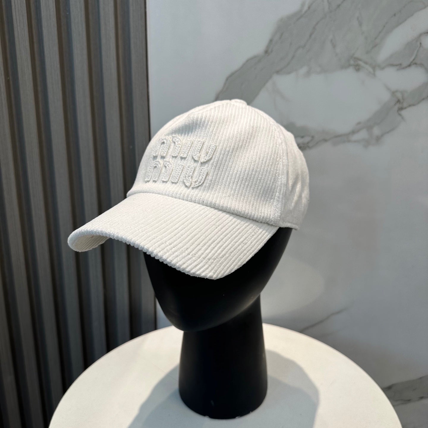 Miumiu Logo Corduroy Hat 211737