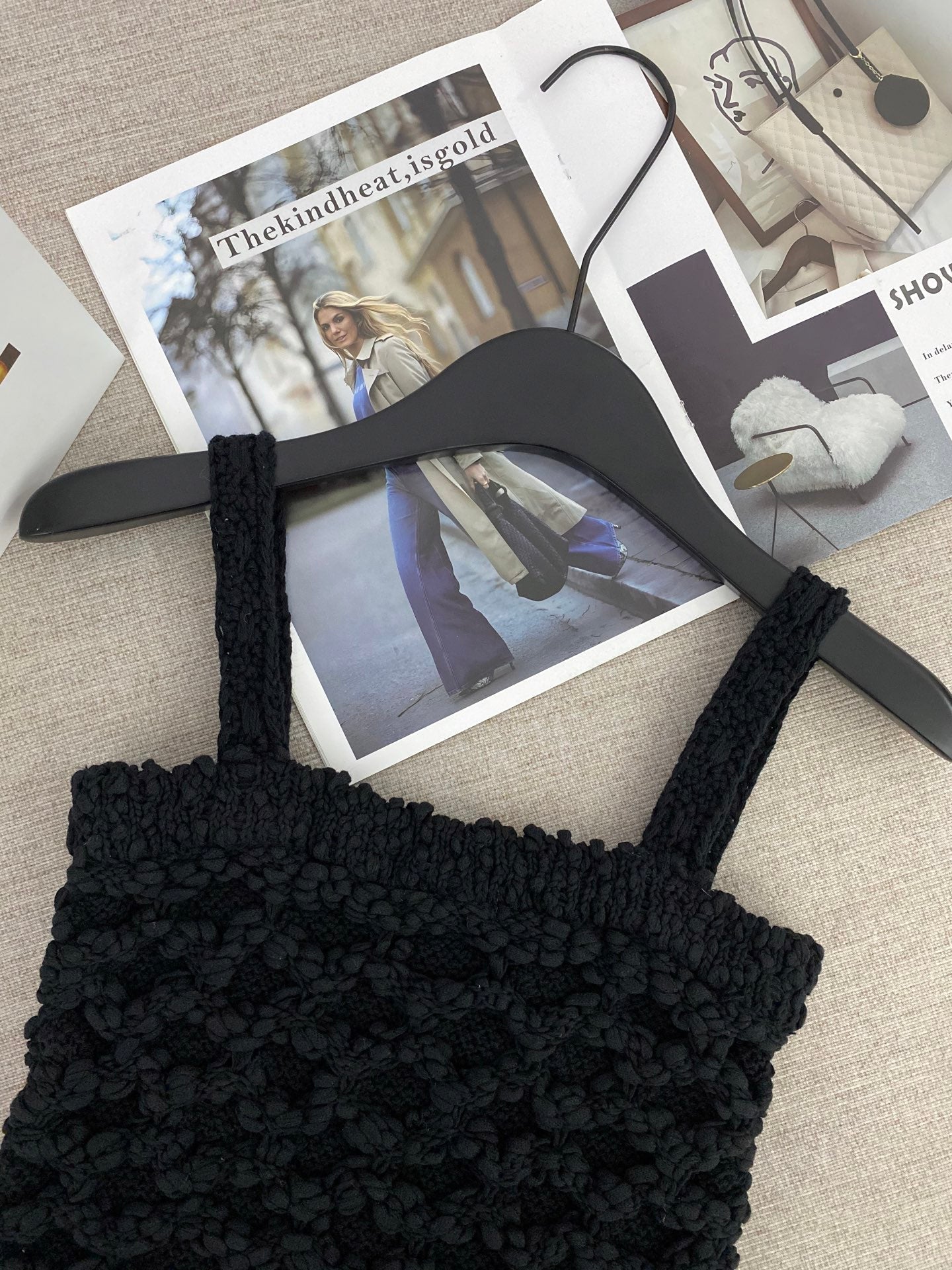 Chanel 2026 Tweed Diamond Quilted Openwork Knit Camisole Viscose Cotton 170743