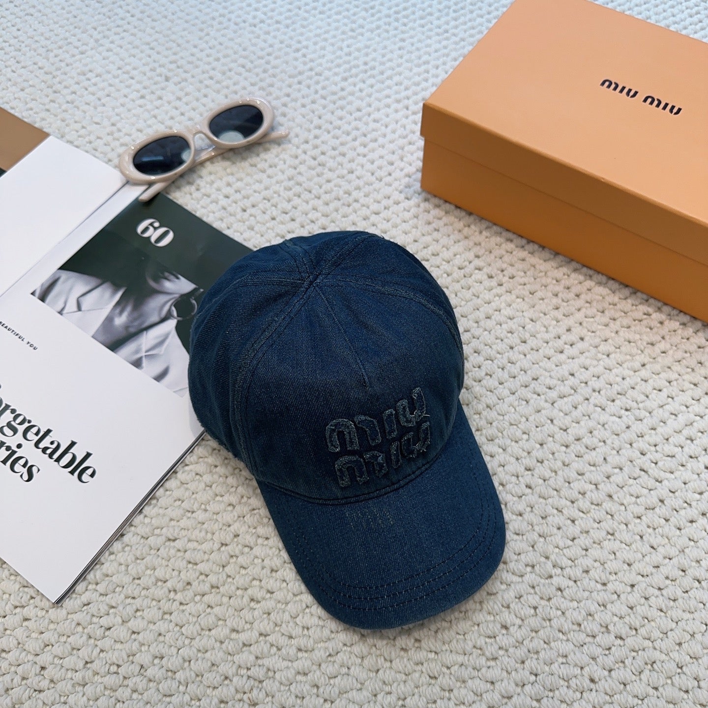Miumiu Denim Baseball Cap 297667