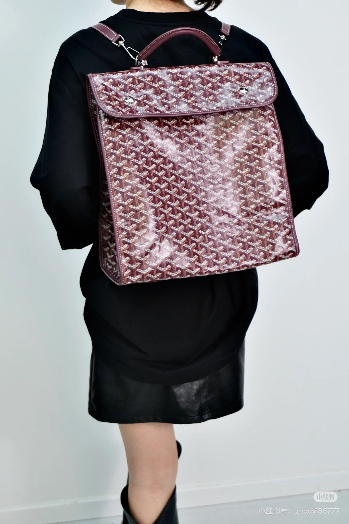 Goyard 2026 Saint Leger Backpack 37cm Canvas Cowhide