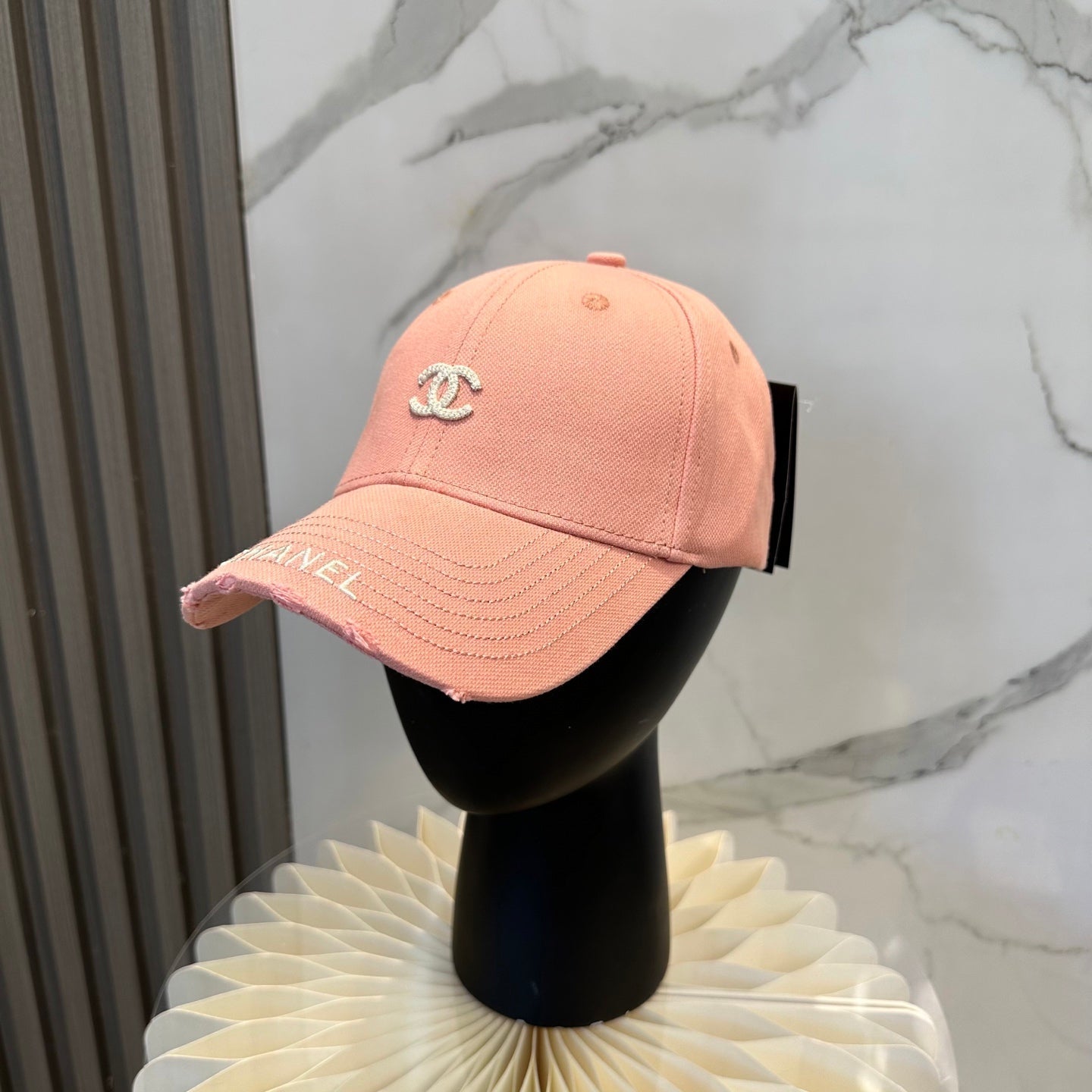Chanel Embroidered Logo Baseball Cap Multicolor Cotton 237390