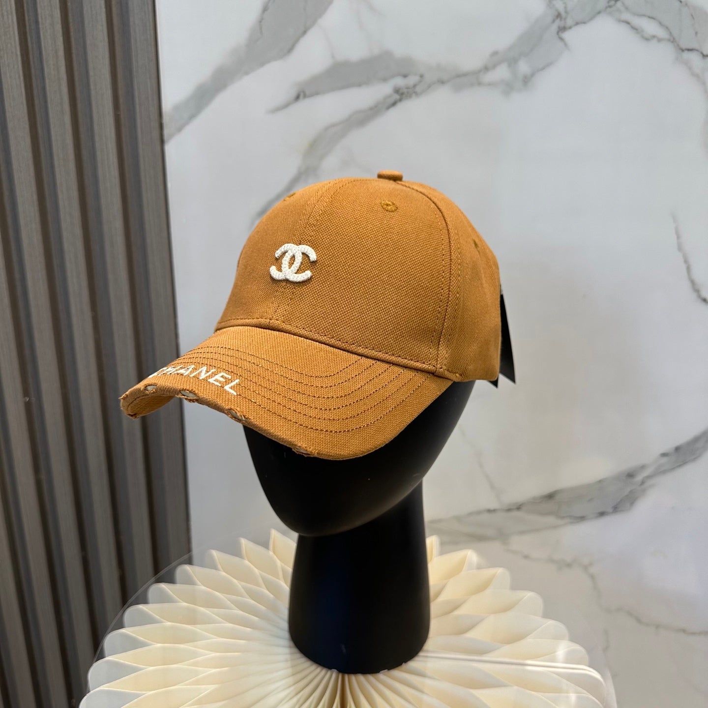 Chanel Embroidered Logo Baseball Cap Multicolor Cotton 237390