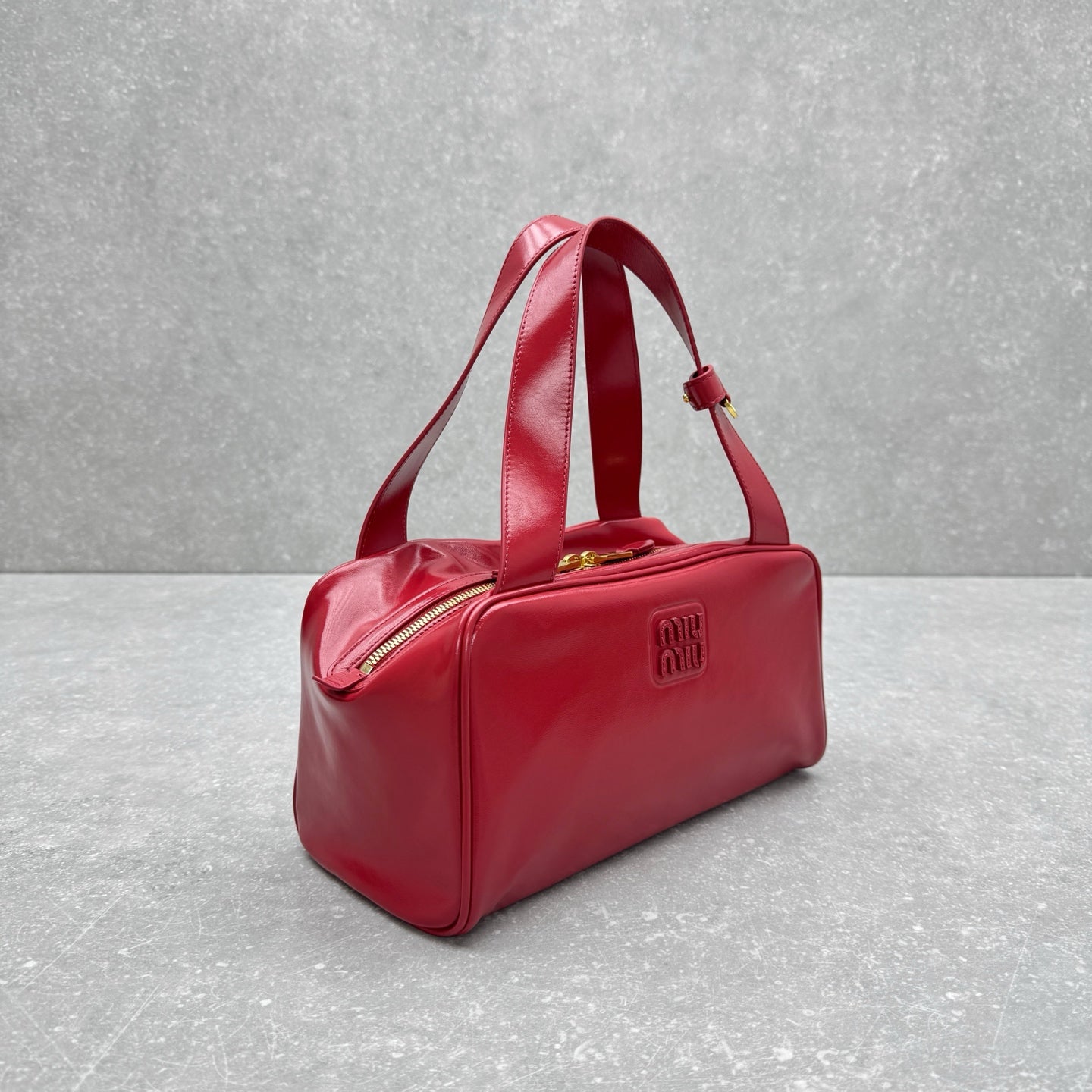 Miumiu 2026 Arcadie Bag 28cm Red and White Leather 351724