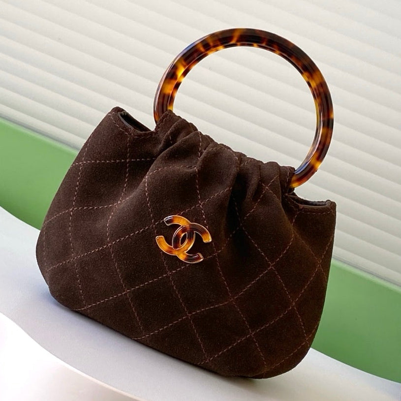 Chanel 2026 Mini Pouch 12cm Tortoiseshell Suede Effect Plexi