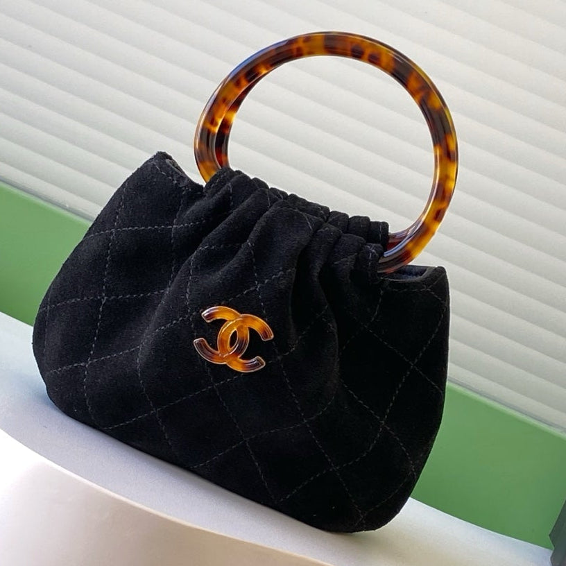 Chanel 2026 Mini Pouch 12cm Tortoiseshell Suede Effect Plexi