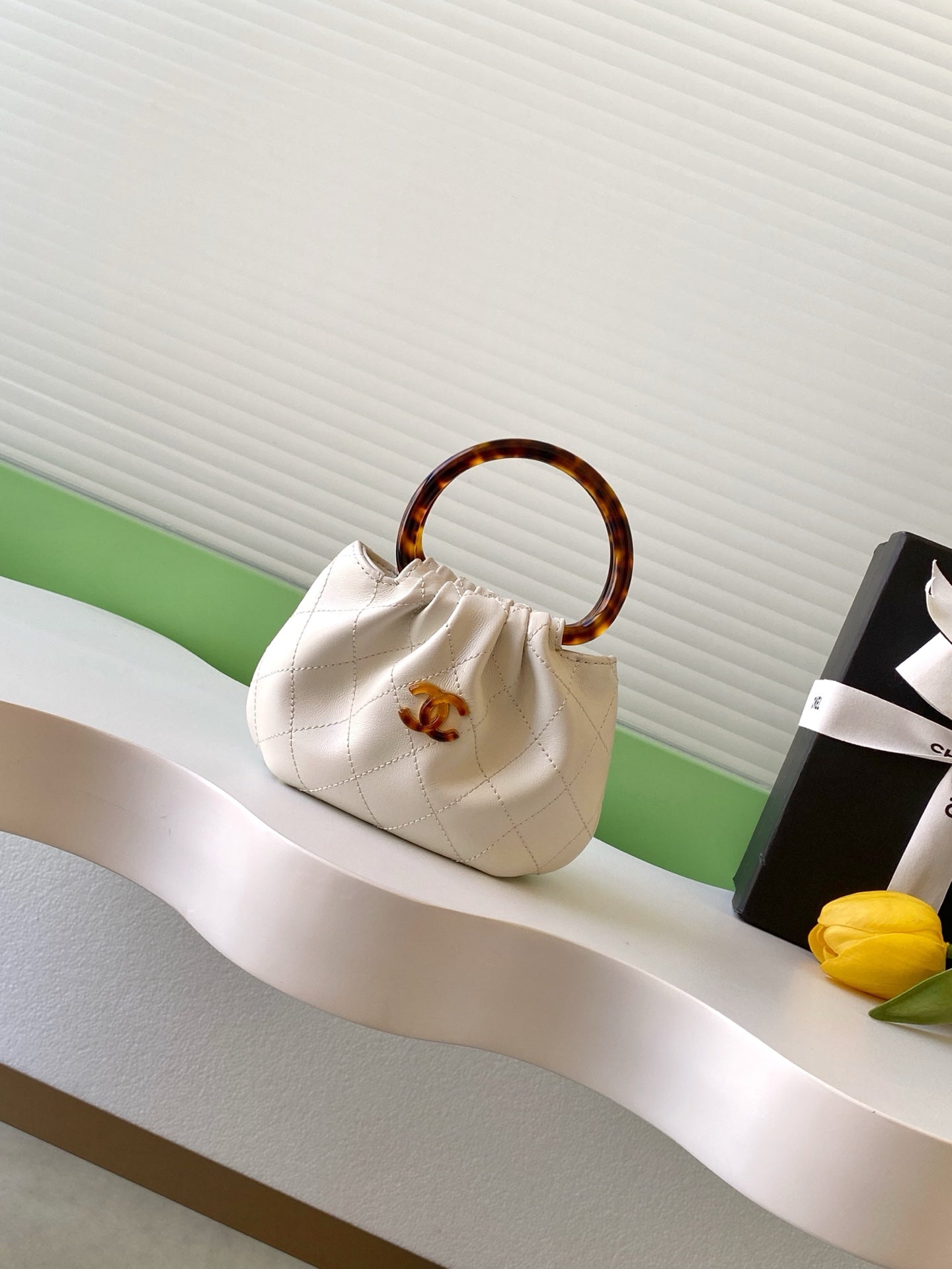 Chanel 2026 Mini Pouch 12cm Tortoiseshell Leather Effect Plexi
