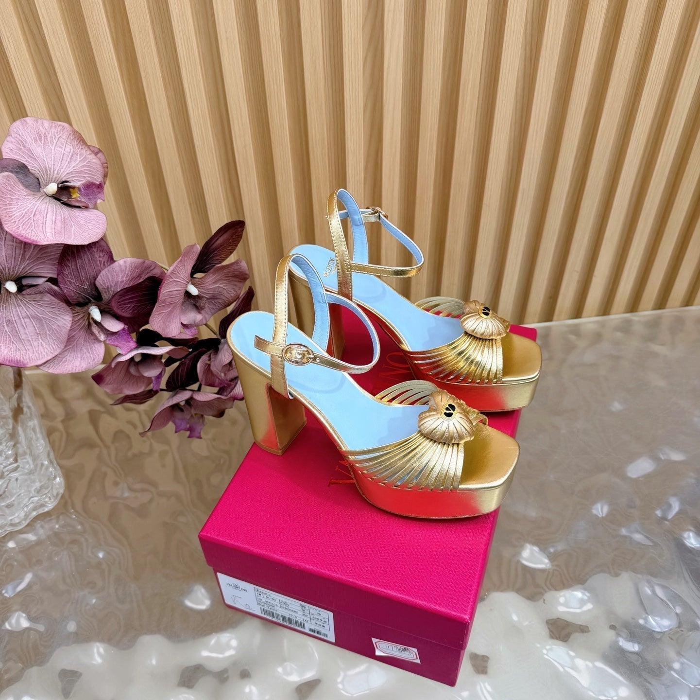VT 26s Stiletto Platform Sandals Heart 100 Cowhide 702271