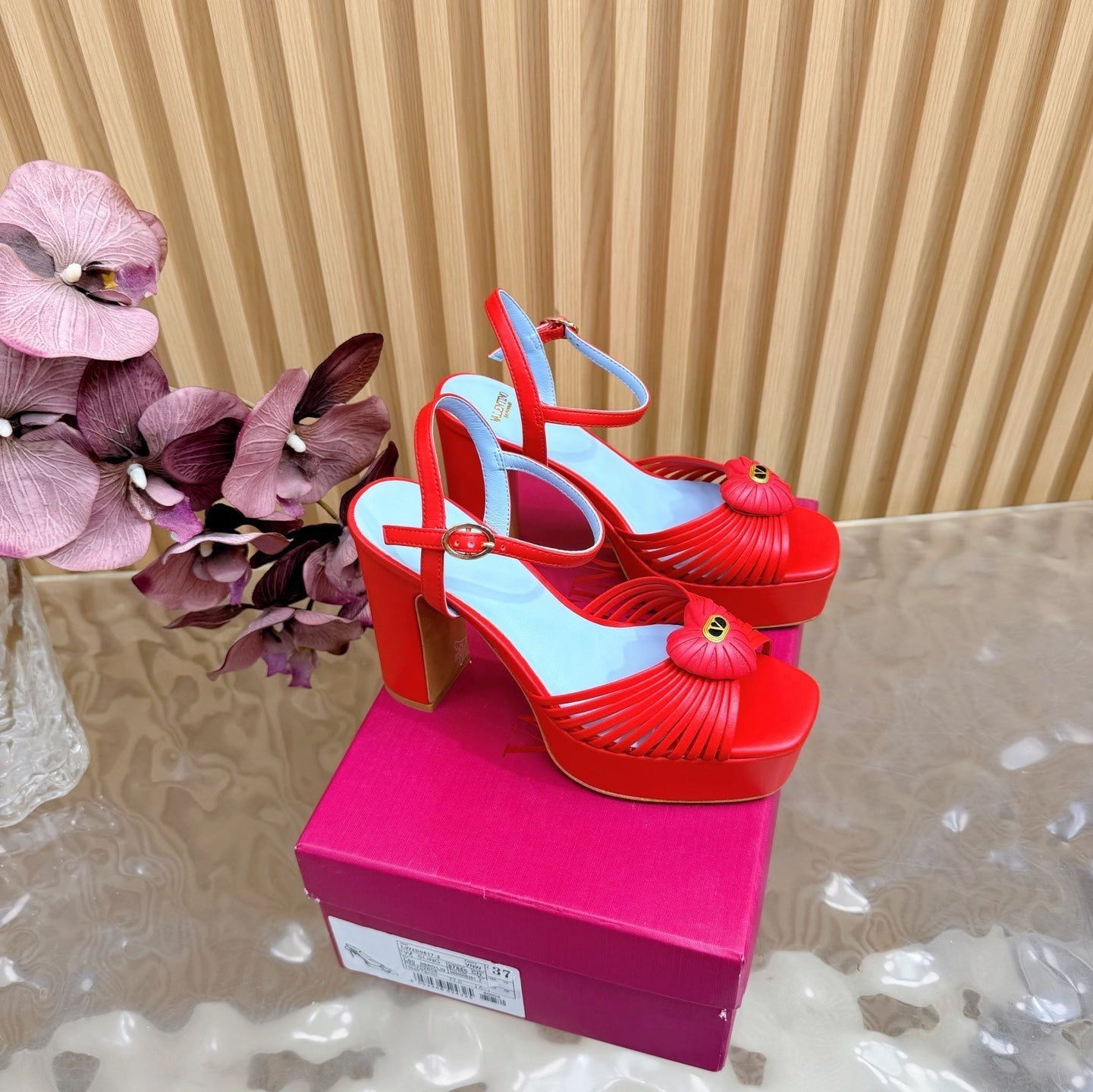 VT 26s Stiletto Platform Sandals Heart 100 Cowhide 702271
