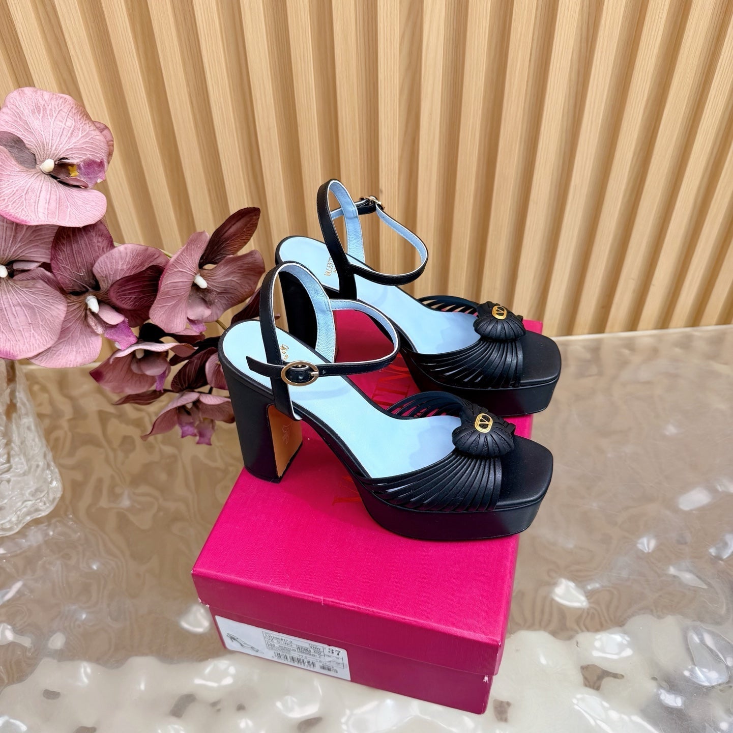 VT 26s Stiletto Platform Sandals Heart 100 Cowhide 702271