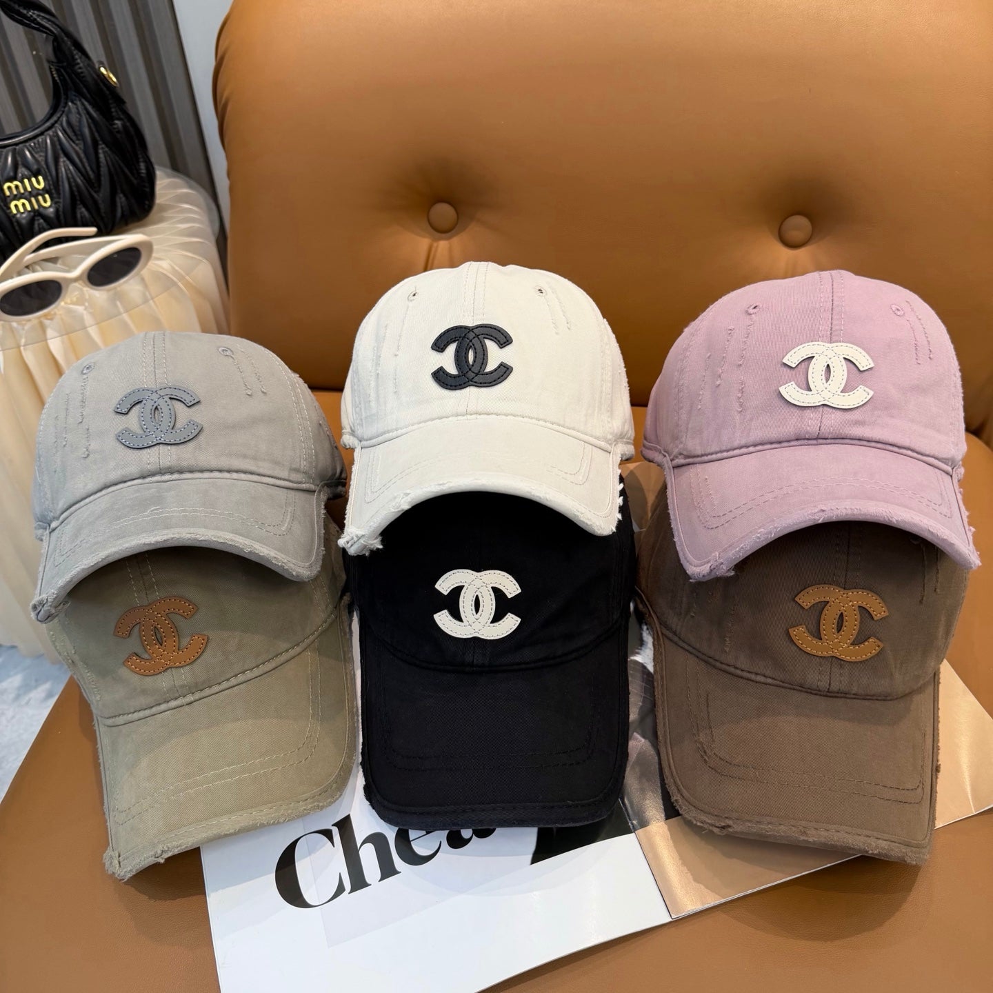 Chanel Logo Baseball Cap Cotton 323826