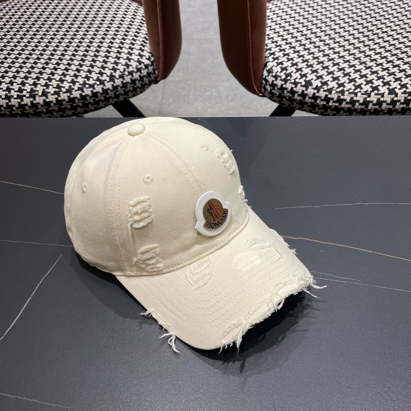 Moncler Logo Denim Baseball Hat 213487
