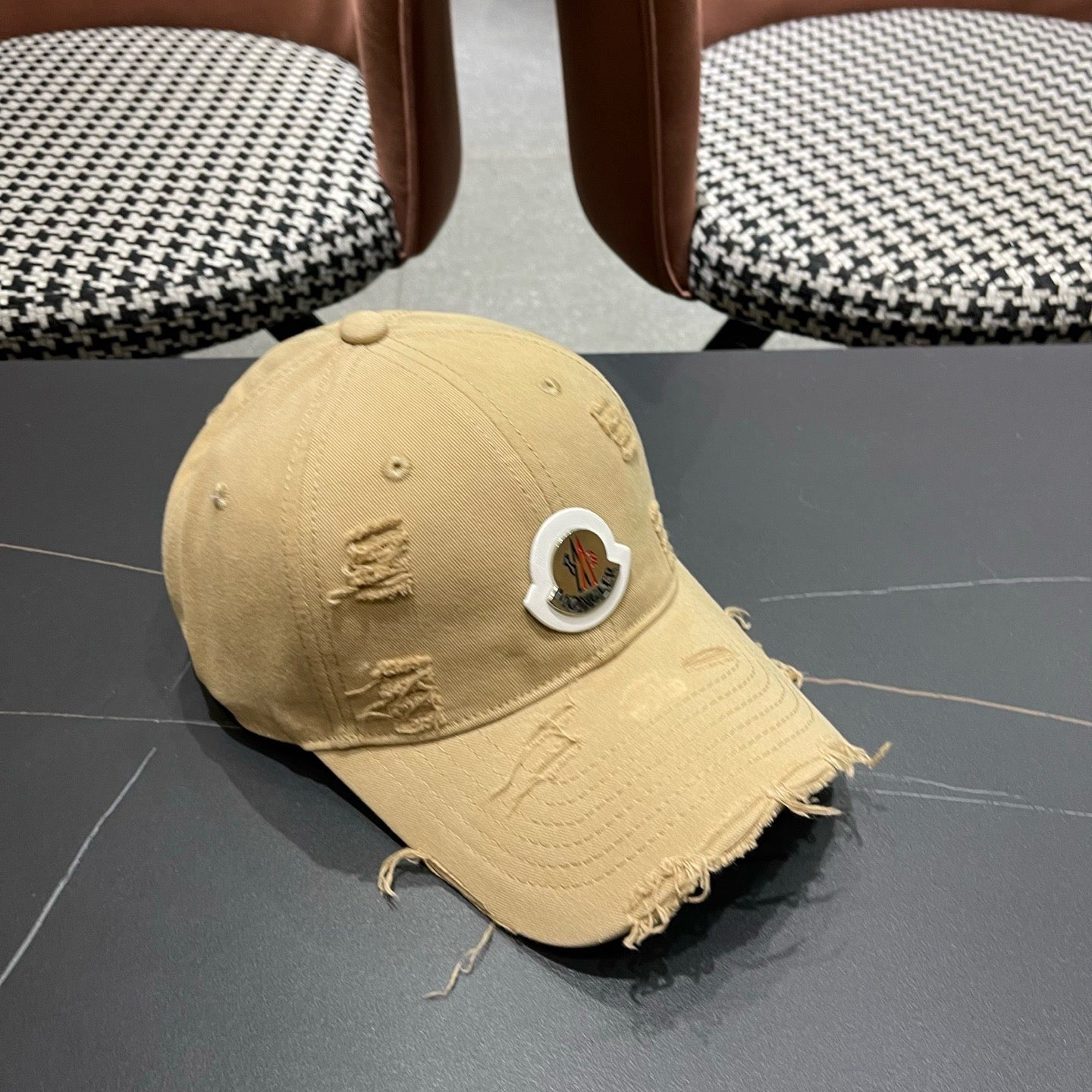 Moncler Logo Denim Baseball Hat 213487