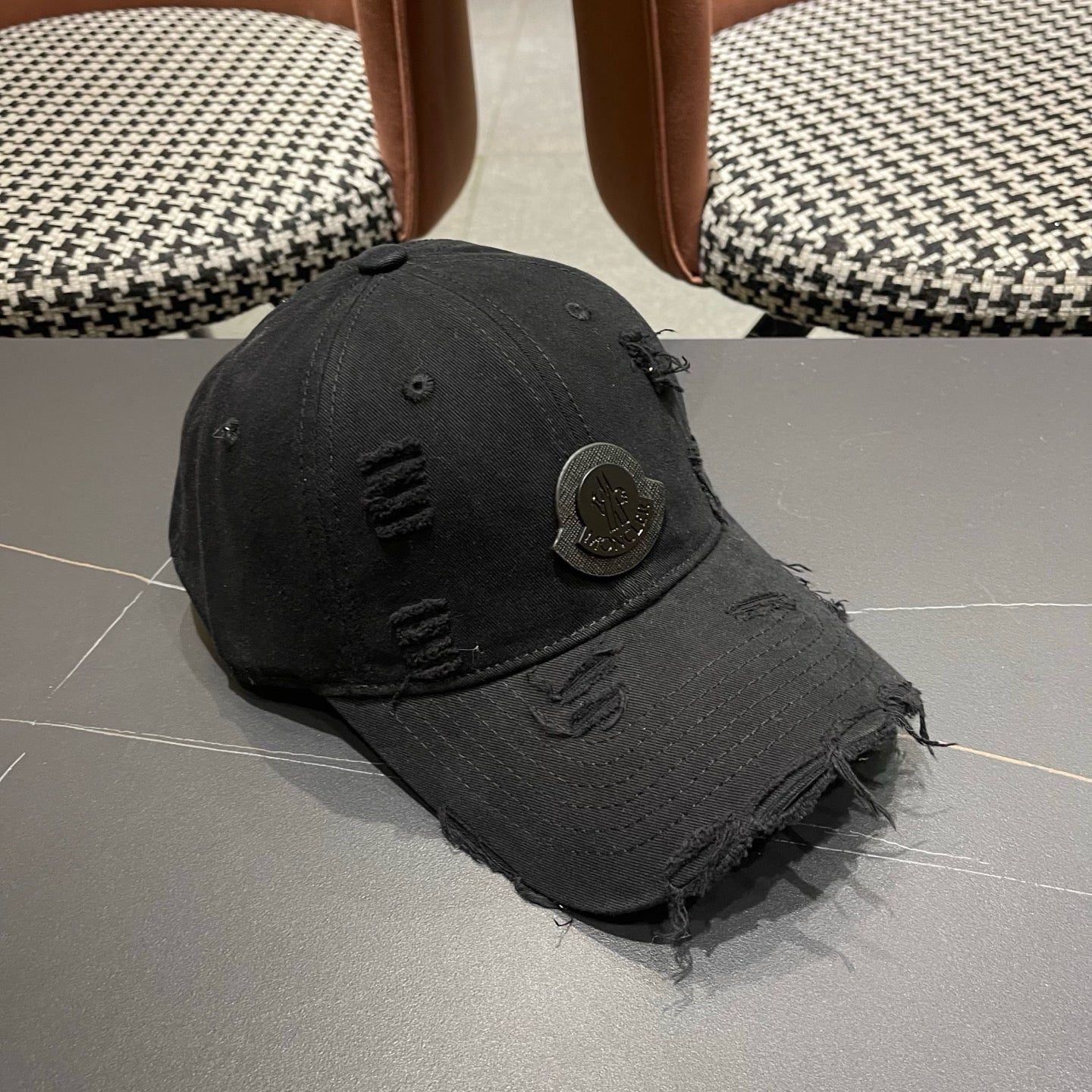 Moncler Logo Denim Baseball Hat 213487