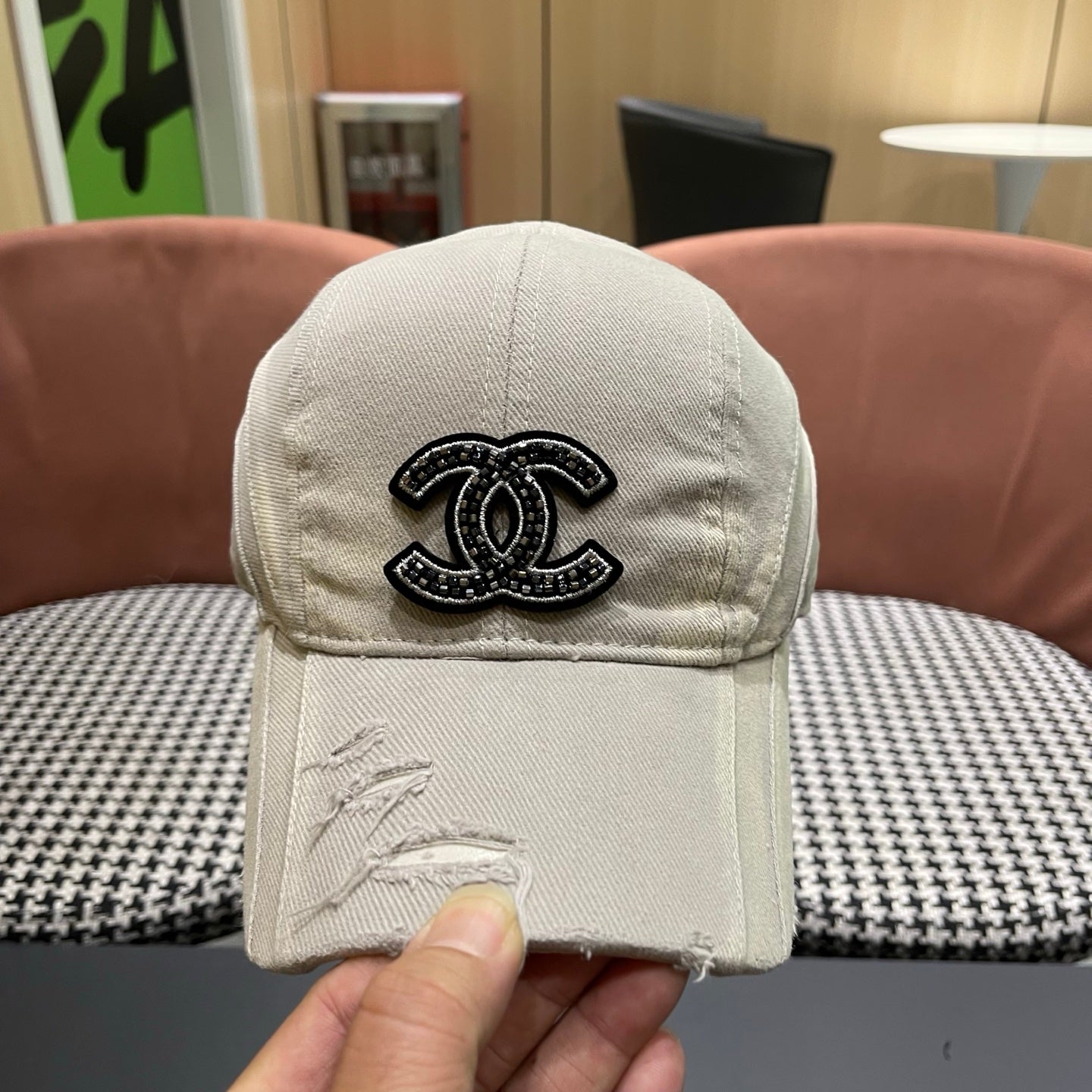 Chanel Embroidered Logo Cap 221124