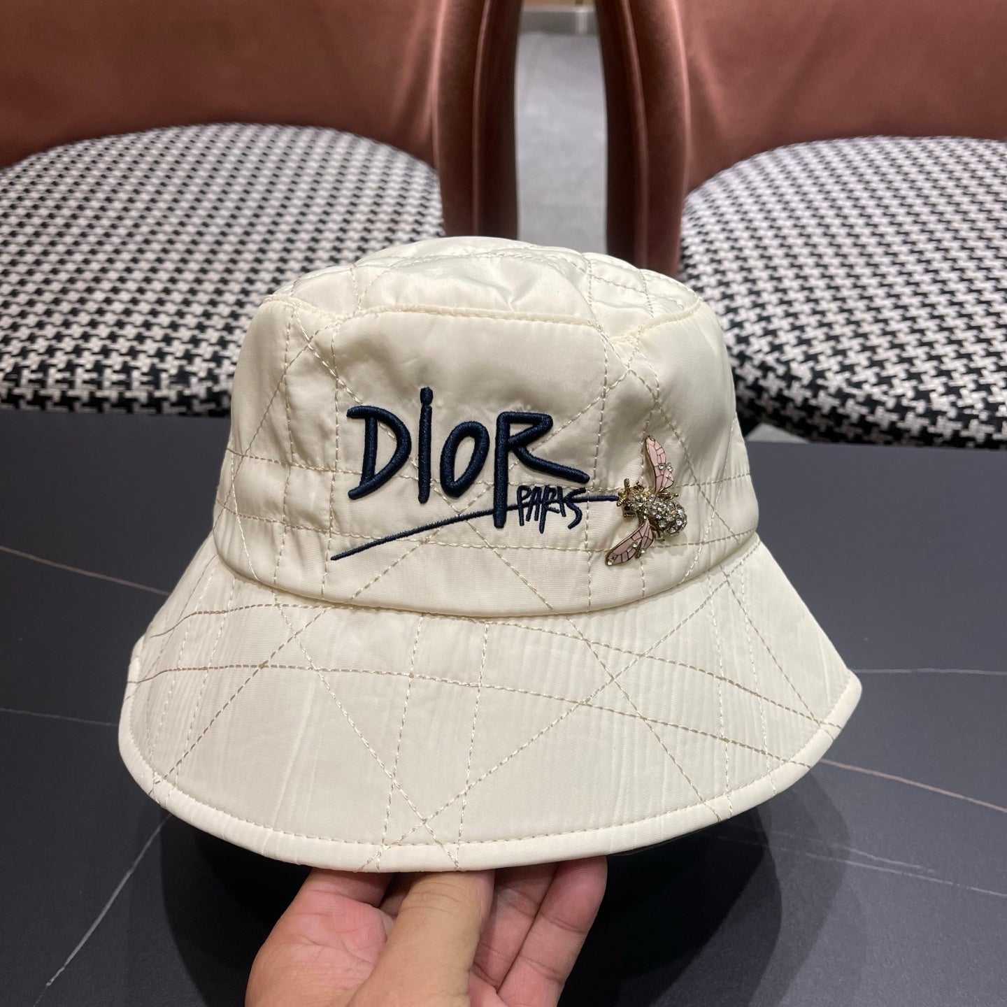 Dior Quilted Bucket Hat 221105