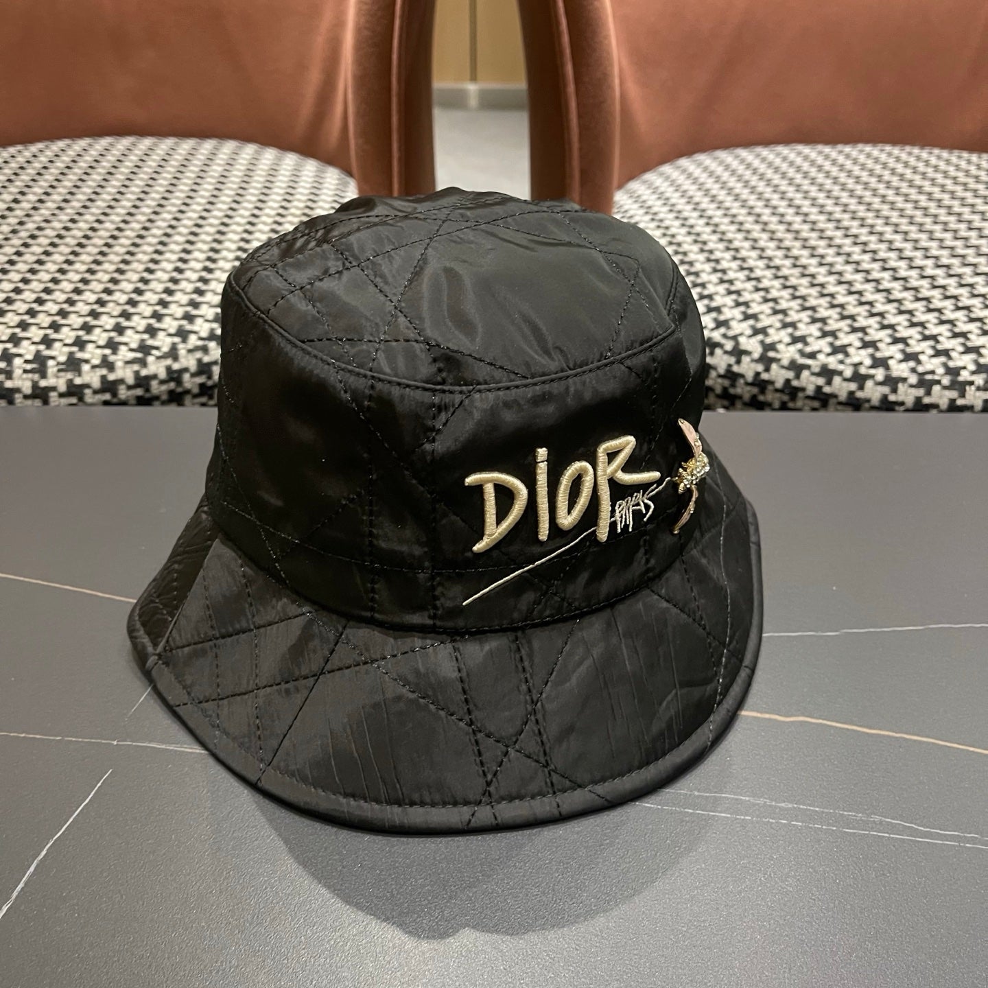 Dior Quilted Bucket Hat 221105