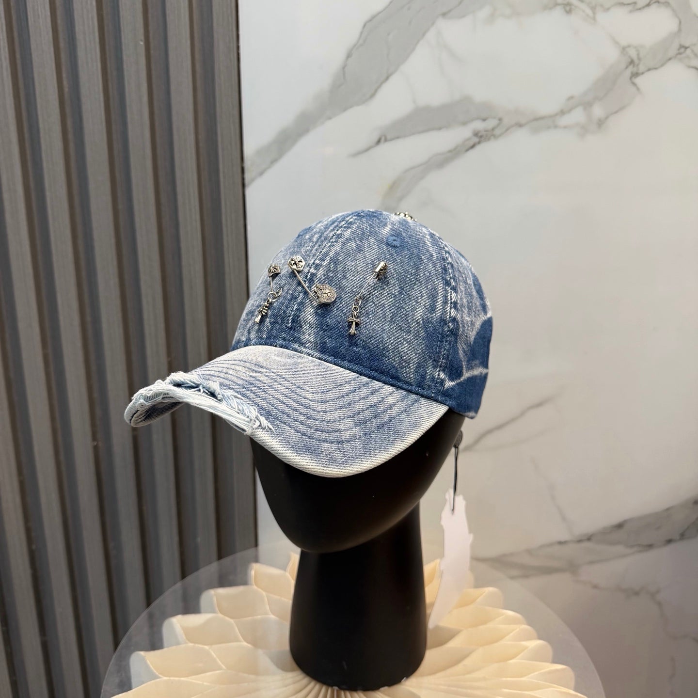 Chrome Hearts Washed Denim Baseball Cap 249996