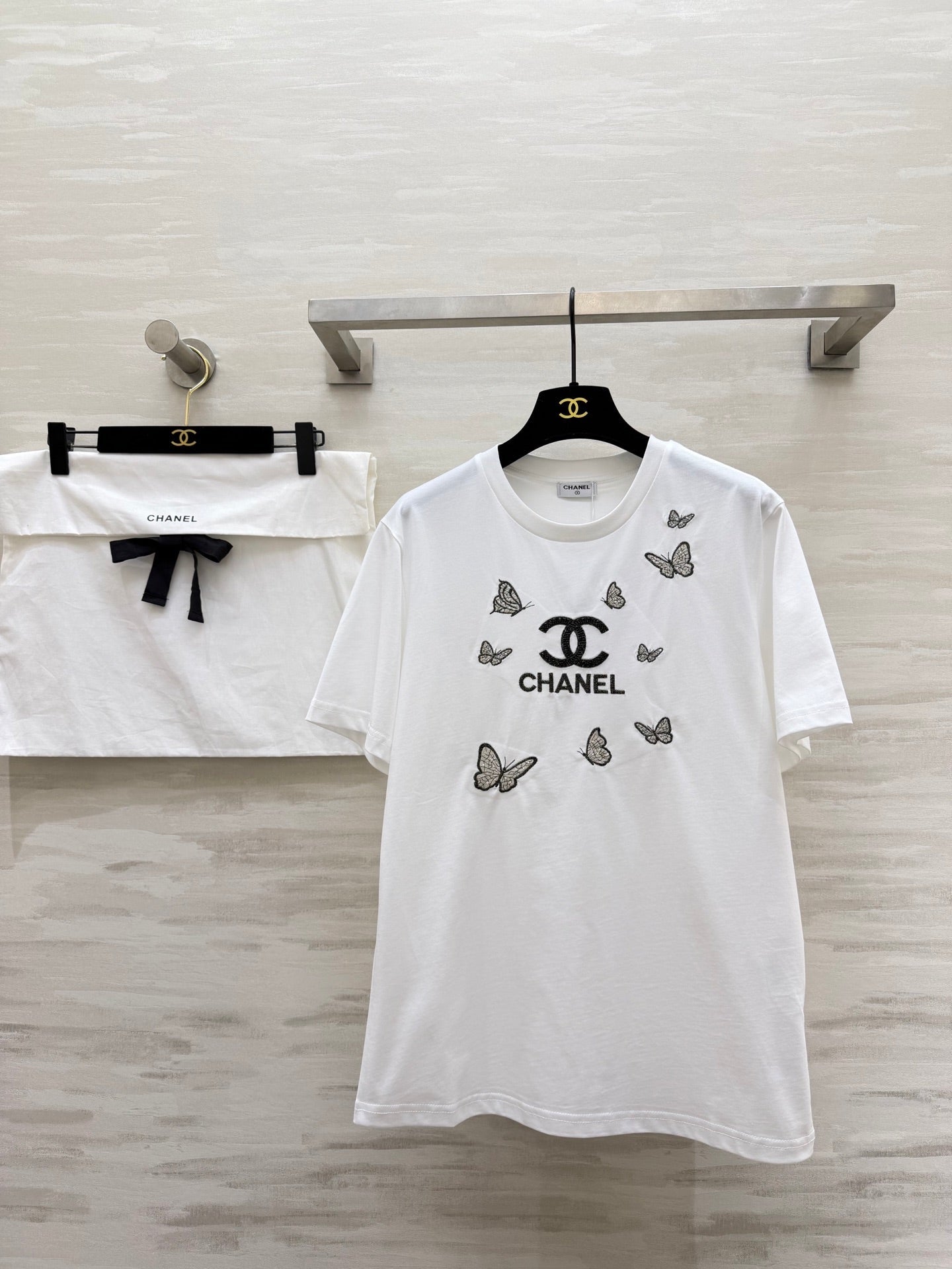 Chanel 2026 Butterfly Embroidered Beaded T-Shirt 367587